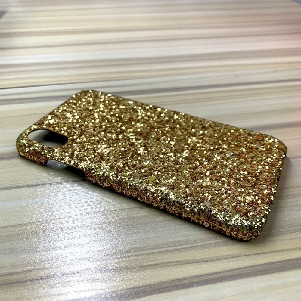 Gold Glitter Silicone Phone Case For iPhone XR - 6”x 4”x 0.5”